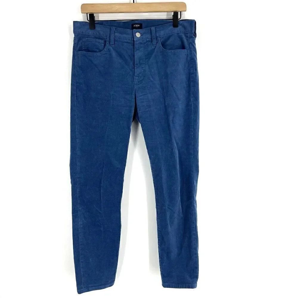 J Crew Pants Size 29 Womens Blue Corduroy Skinny Casual Stretch Ribbed Mid Rise